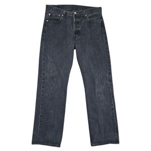 Men's 35x32 Levi's 501 Jeans Original Fit Button Fly Straight Leg Classic Black